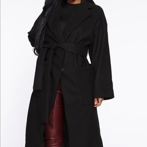 Black oversized pea coat